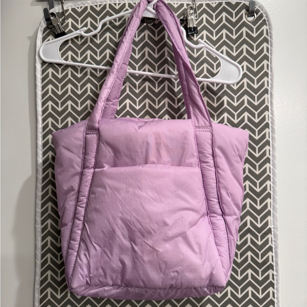 BAGGU dusty lilac puffy mini cloud tote